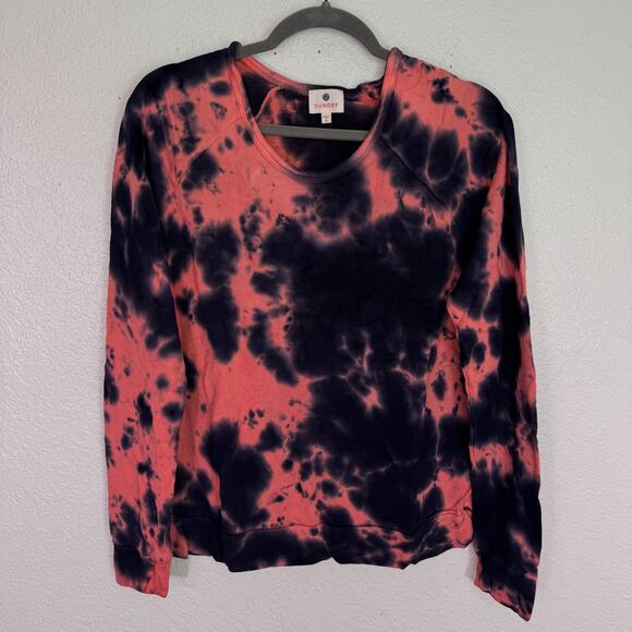 Sundry Sweatshirt Women Medium Tie Dye Pullover Crewneck Sweater Soft Coral Blue - Picture 1 of 9
